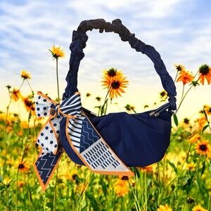 Stylish Forever 21  Navy Shoulder Bag  with Ruffled Shoulder Strap